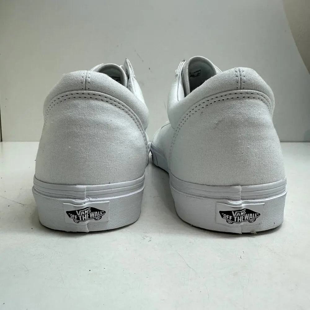 NWOT Vans Canvas Old Skool True Triple White Skate Shoes Streetwear Men's 15